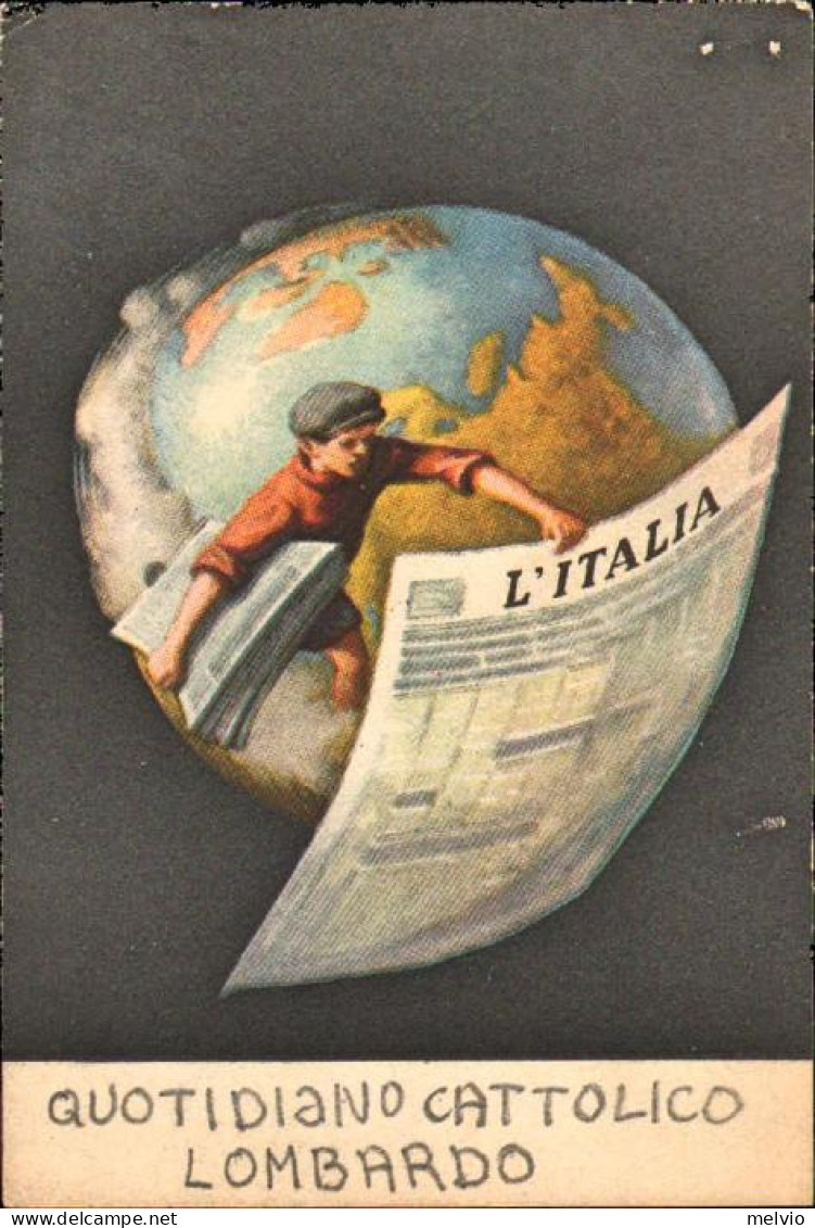 1918-cartolina Pubblicitaria Nuova "l'Italia Quotidiano Cattolico Lombardo" - Advertising