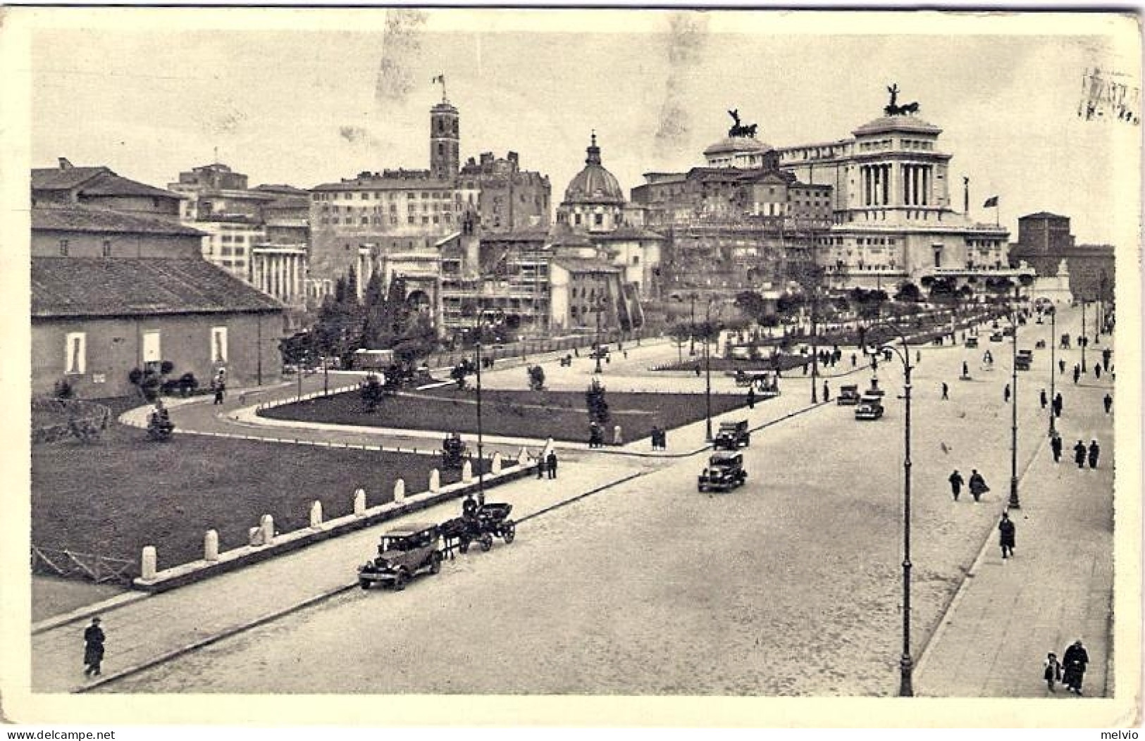 1936-Vaticano Cartolina Roma Via Dell'impero Vista Dal Colosseo Affrancata 25c.  - Other & Unclassified