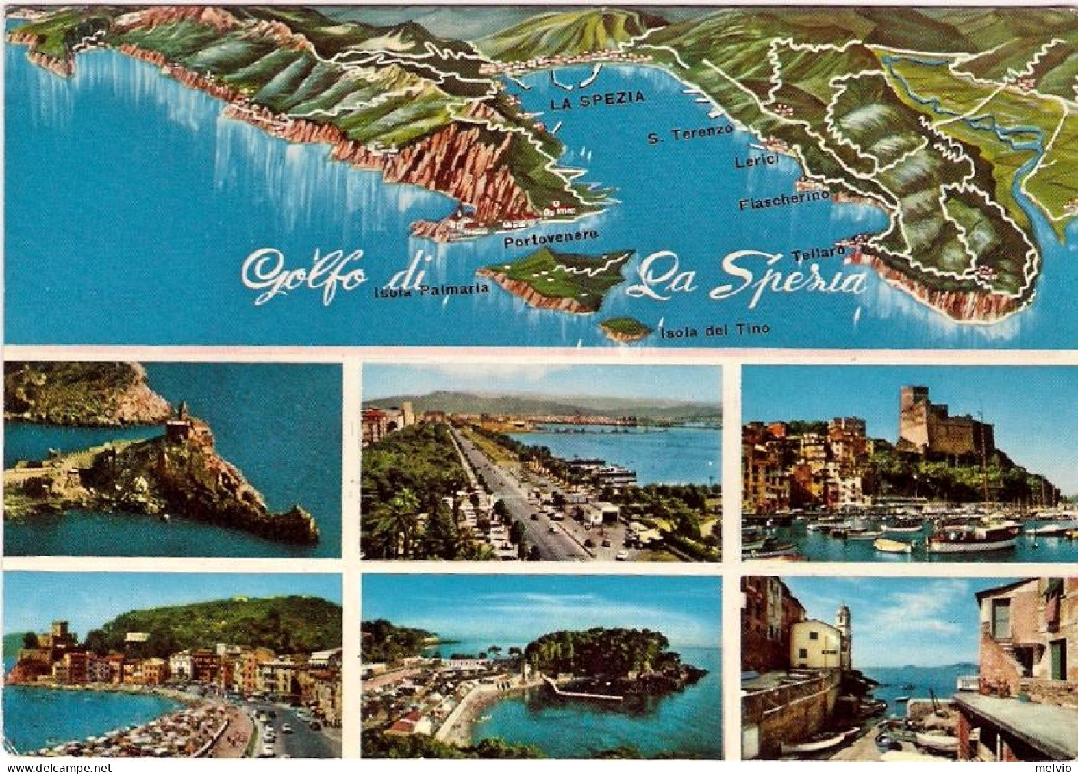 1967-cartolina Golfo Di La Spezia Con 6 Vedutine Affrancata L.20 Visitate L'Ital - La Spezia