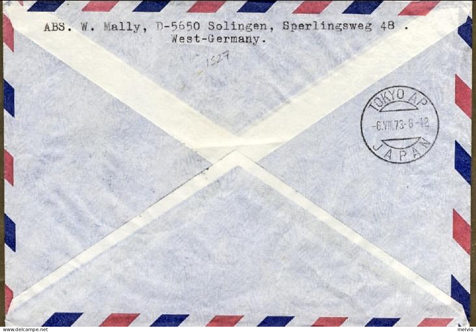1973-Germania Raccomandata Volo Speciale Lufthansa Francoforte Tokyo Via Mosca D - Briefe U. Dokumente