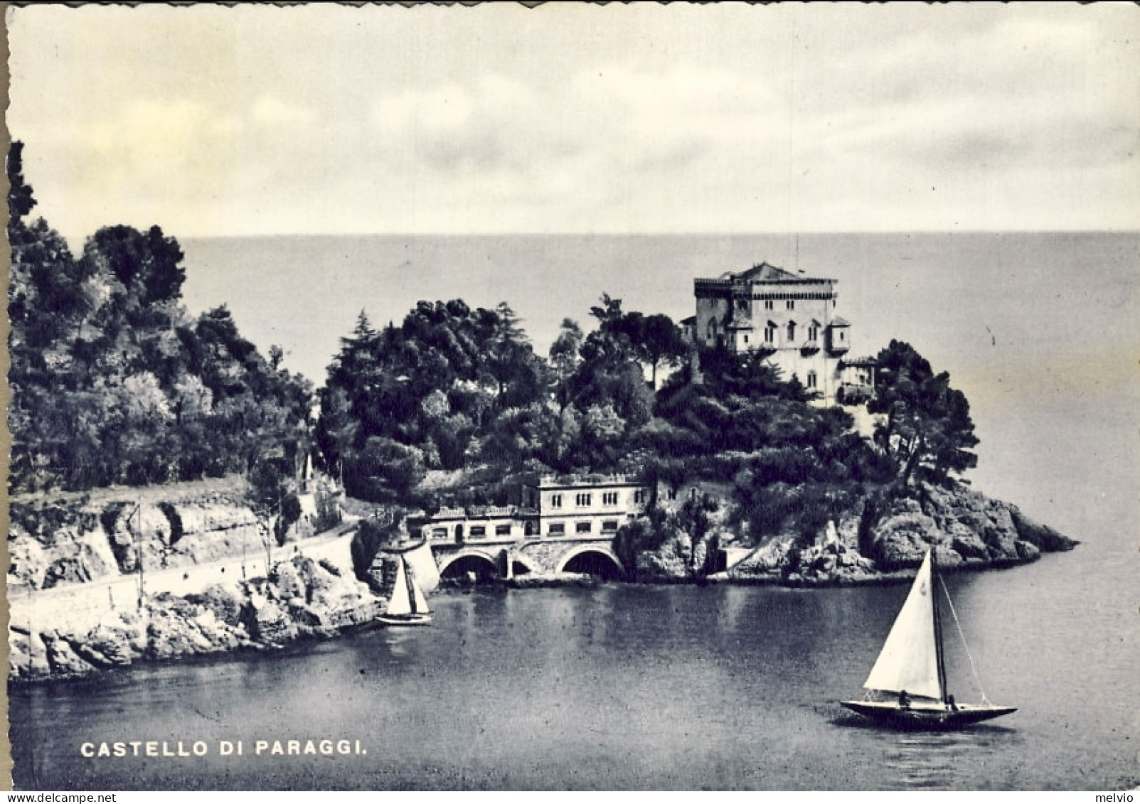 1951-cartolina Castello Di Paraggi Affr. L.20 Perugino Isolato Annullo Di Santa  - Genova (Genoa)
