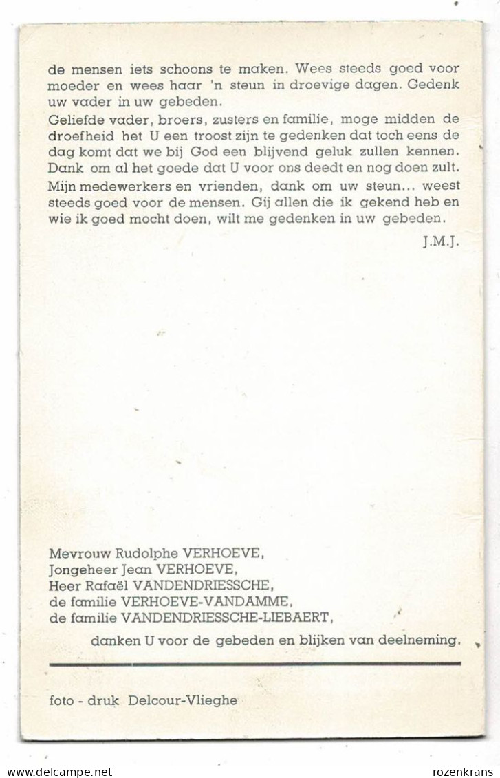 Rudolphe Verhoeve Marcella Vandendriessche Kalken Burgemeester Lauwe Lid Pro Patri 1914-18 Bidprentje Doodsprentje - Obituary Notices