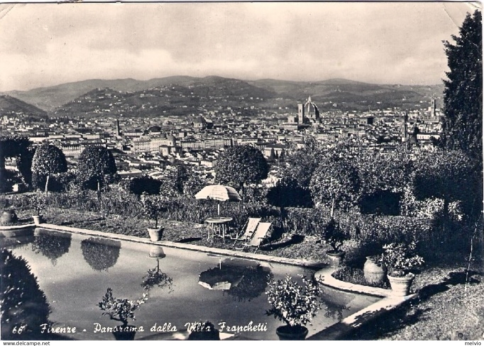 1952-cartolina Firenze Panorama Dalla Villa Franchetti Diretta In Germania Affra - Firenze (Florence)