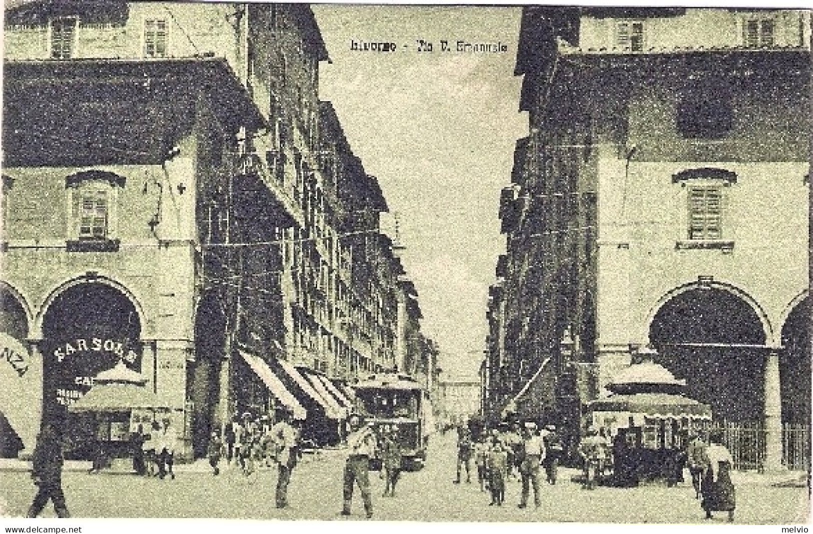 1920-cartolina Livorno Via Vittorio Emanuele Spedita In Franchigia Per La Franci - Livorno