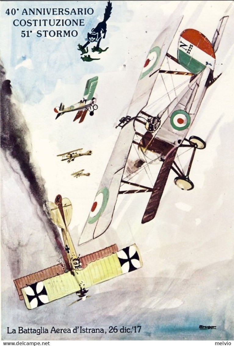 1979-San Marino Cartolina Illustrata 40 Anni Costituzione Del 51 Stormo Volo Rie - Luchtpost