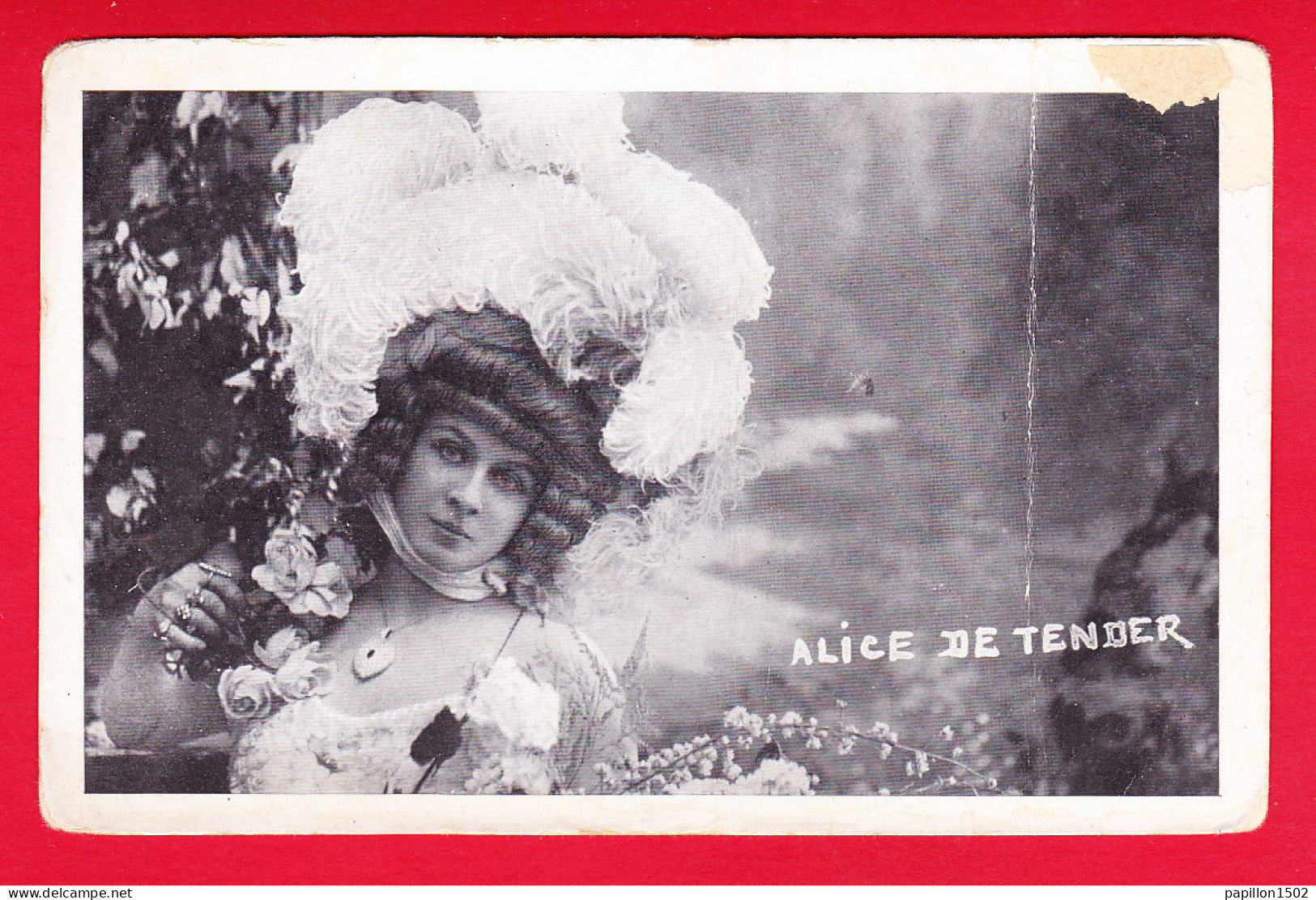 Artiste-222P55 Melle Alice DE TENDER, Grand Chapeau Avec Des Plumes, Cpa - Entertainers