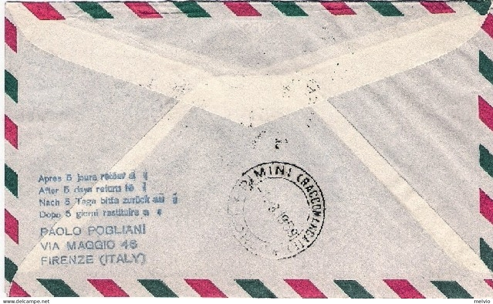 San Marino-1959 Bollo Inaugurazione Servizio Elicotteri San Marino-Rimini 1 Agos - Airmail