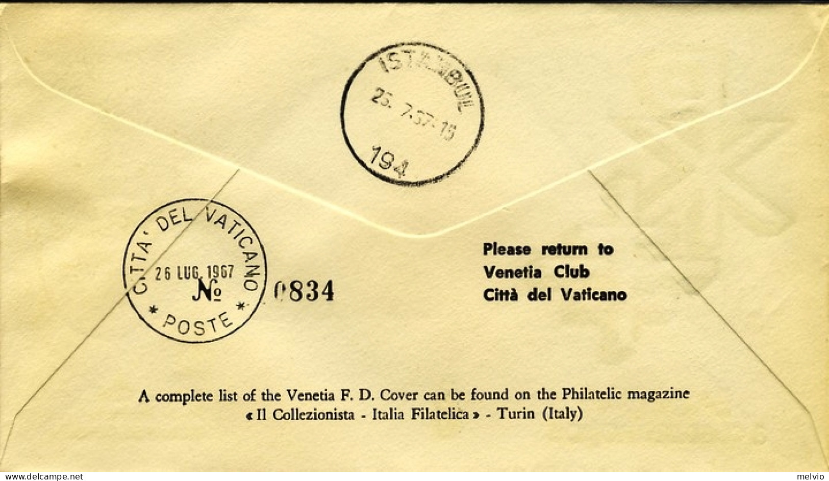 1967-Vaticano Fdc Venetia Illustrato Pellegrinaggio Paolo VI A Costantinopoli De - FDC