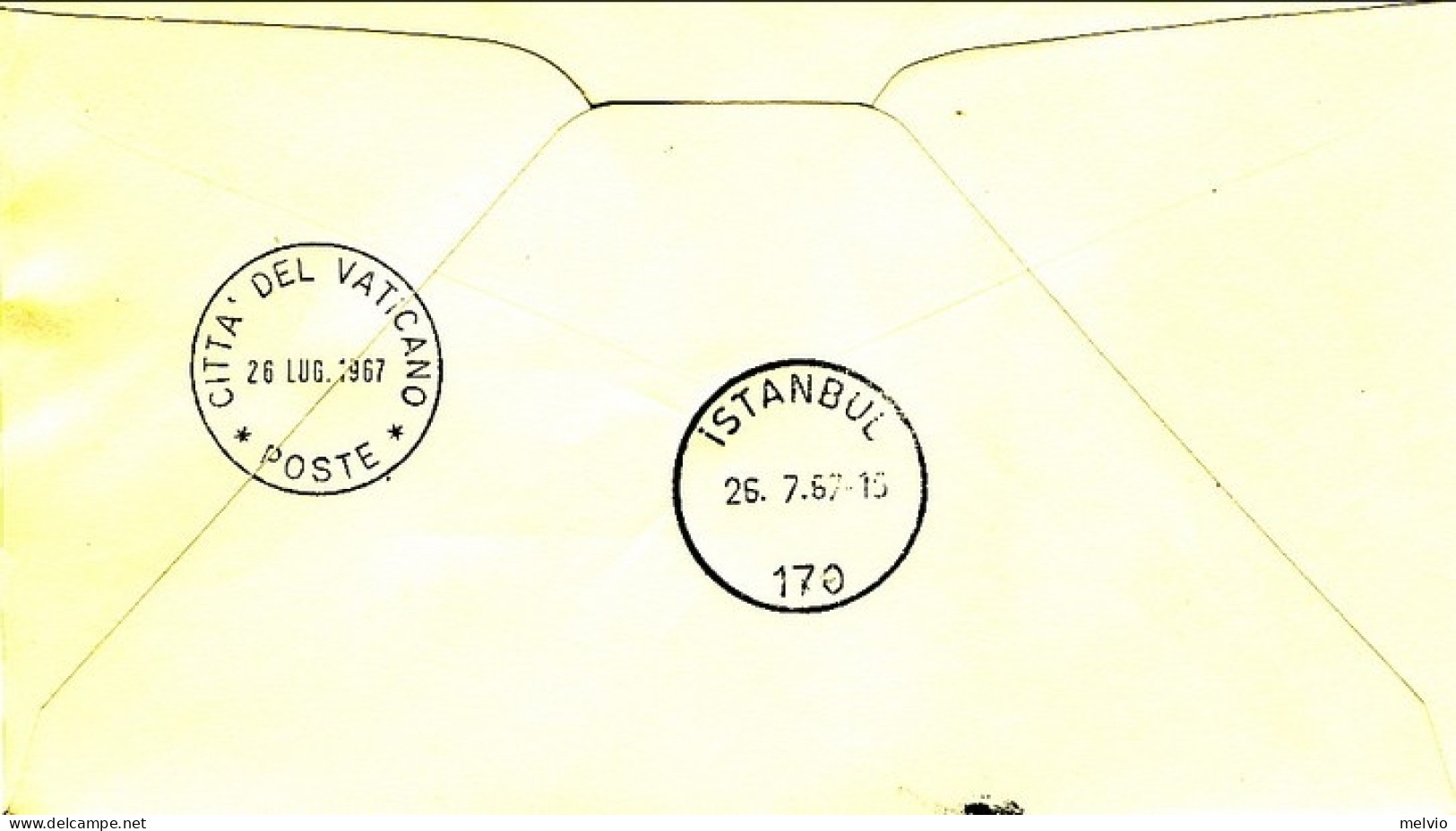 1967-Vaticano Viaggio Di Paolo VI A Istanbul Del 25 Luglio - Poste Aérienne