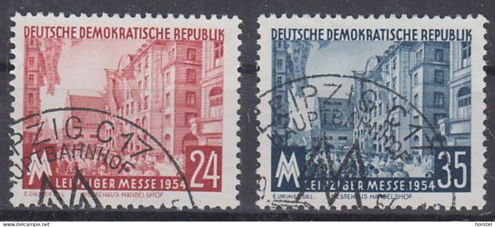 DDR Mi 433-34 Leipziger Herbstmesse 1954 - Messehaus - Handelshof - Used Stamps