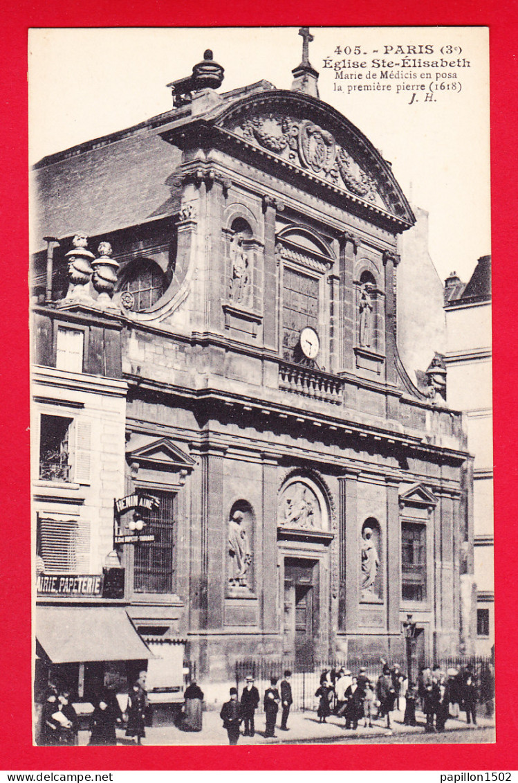 F-75-Paris-589P62 L'église Sainte Elisabeth, Animation, Librairie Papeterie, Cpa BE - Paris (03)