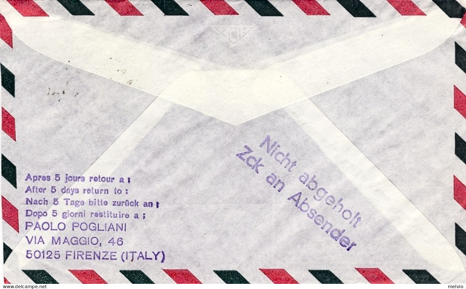 1969-I^volo Con Caravelle AZ 424 Napoli-Norimberga Dell'11 Agosto - Airmail