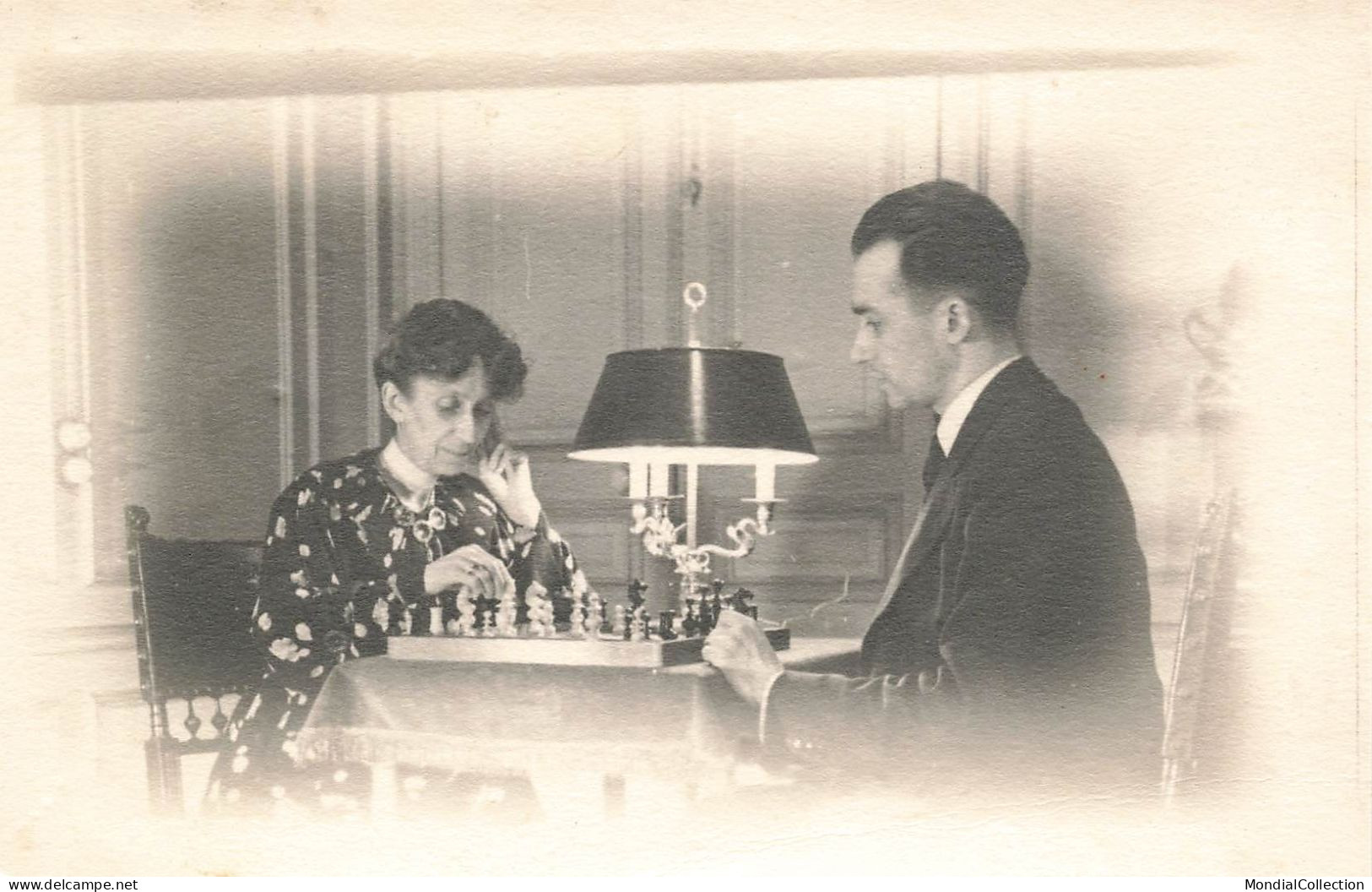 MIKIBP5-027- JEU PARTIE D ECHECS CARTE PHOTO PAUL HOUMAT ACTION FRANCAISE - Chess