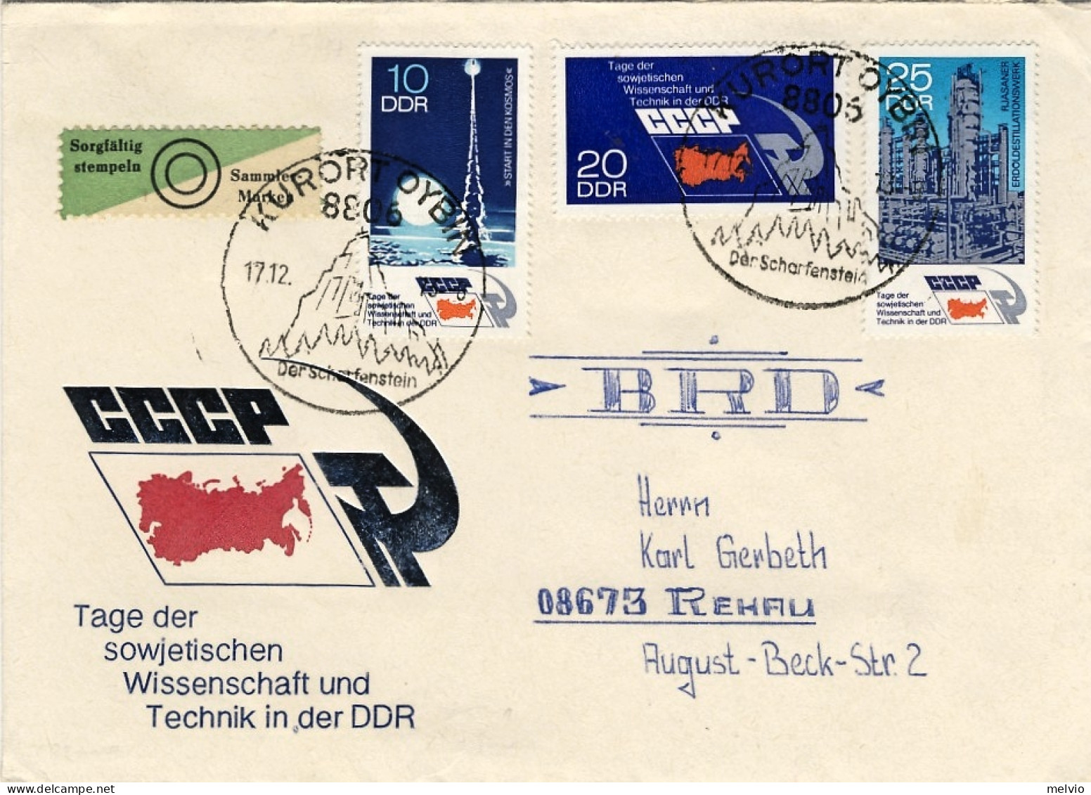 1973-Germania DDR S.3v."giornate Della Scienza E Della Tecnica Sovietica"su Fdc  - Briefe U. Dokumente