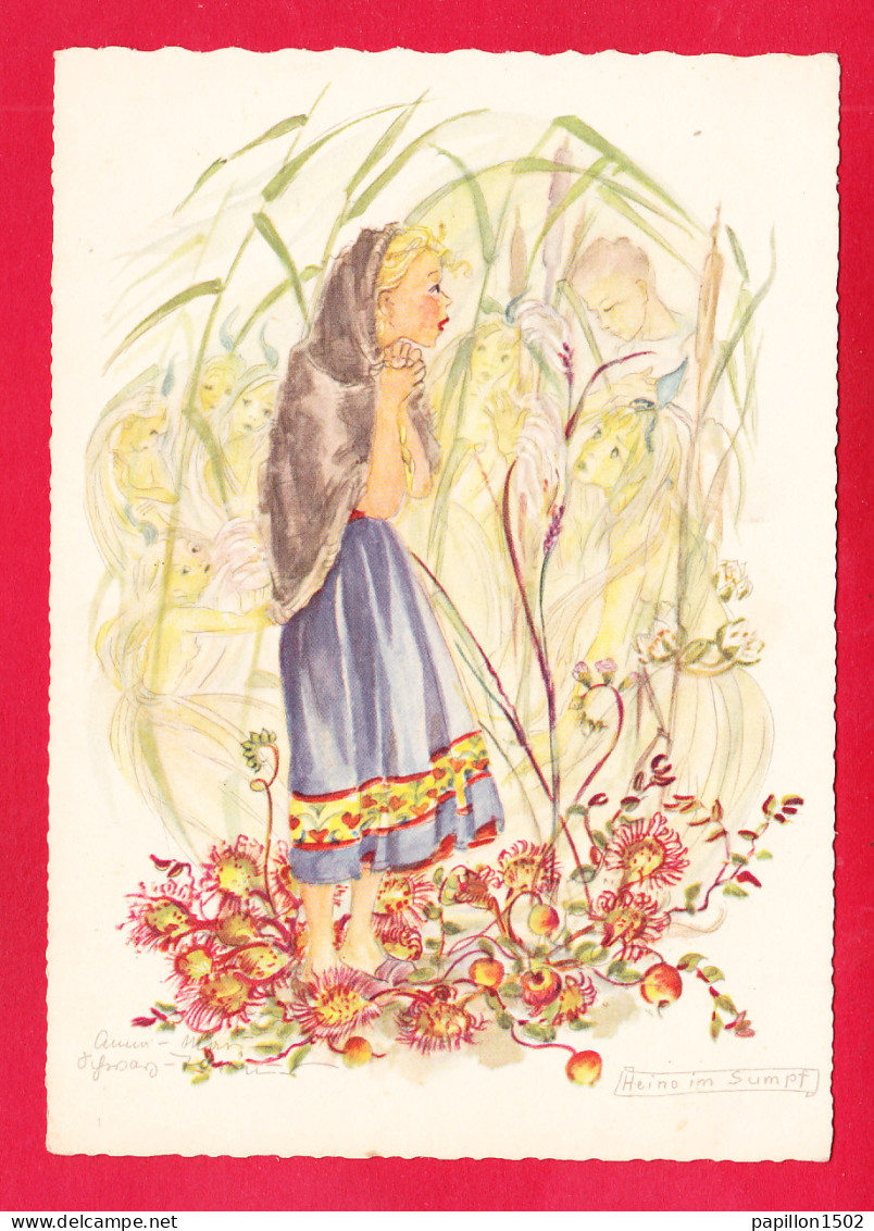 Illust-1360D01 Jeune Fille Qui Voit Des Personnages Au Milieu Des Roseaux, BE - 1900-1949
