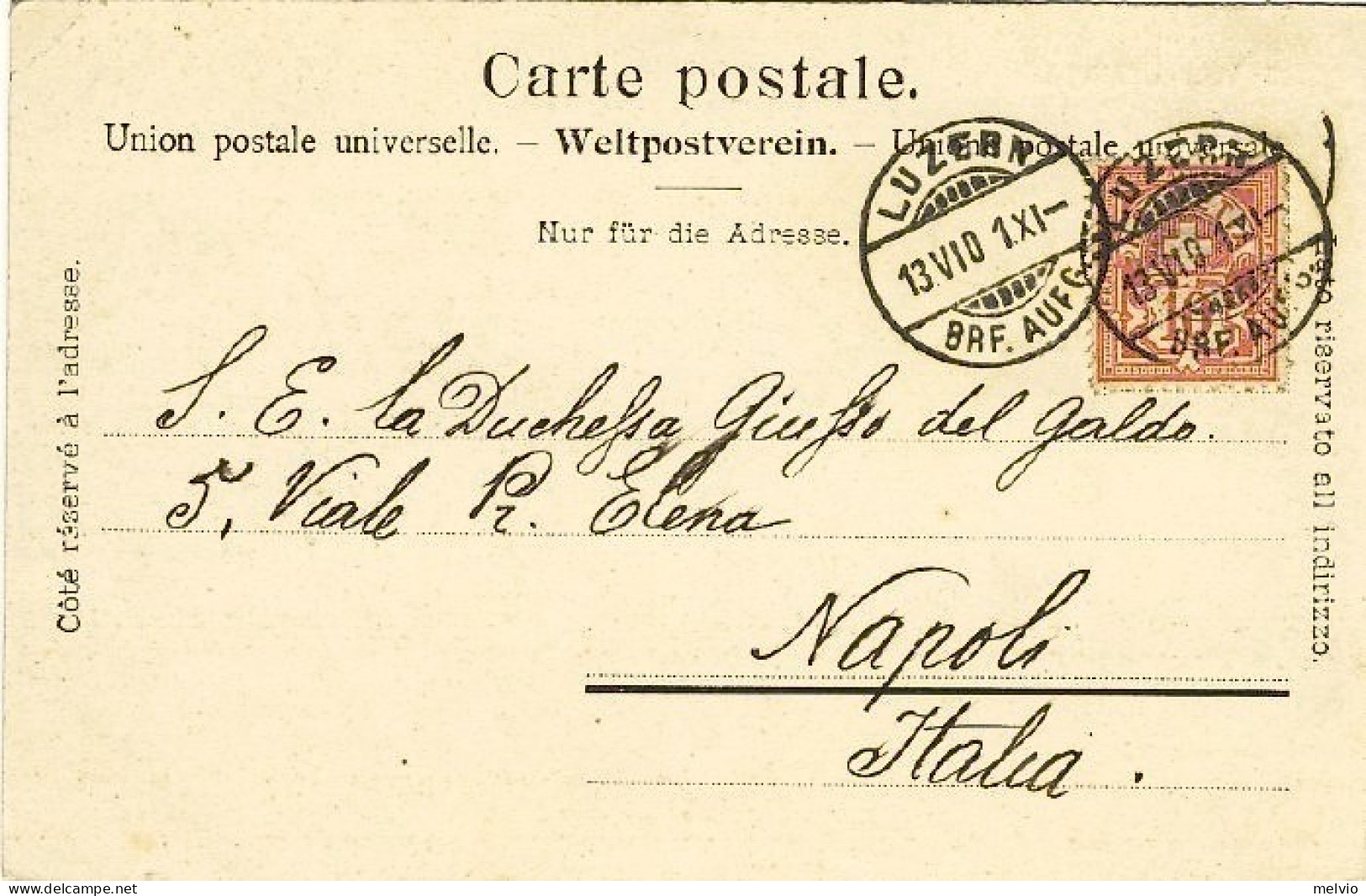 1901-Svizzera Cartolina "Gruss Vom Urnersee"diretta In Italia - Autres & Non Classés