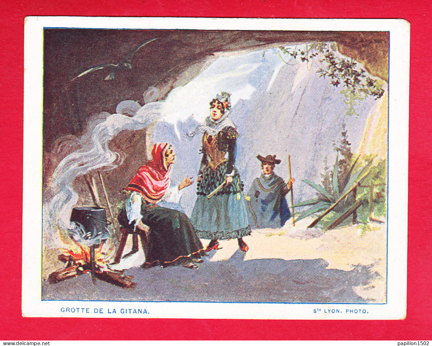 Pub-252D01  Chicorée à La Française, Paquet Bleu Rayé, Paul Mairesse, CAMBRAI, Grotte De La Gitana, BE - Werbepostkarten