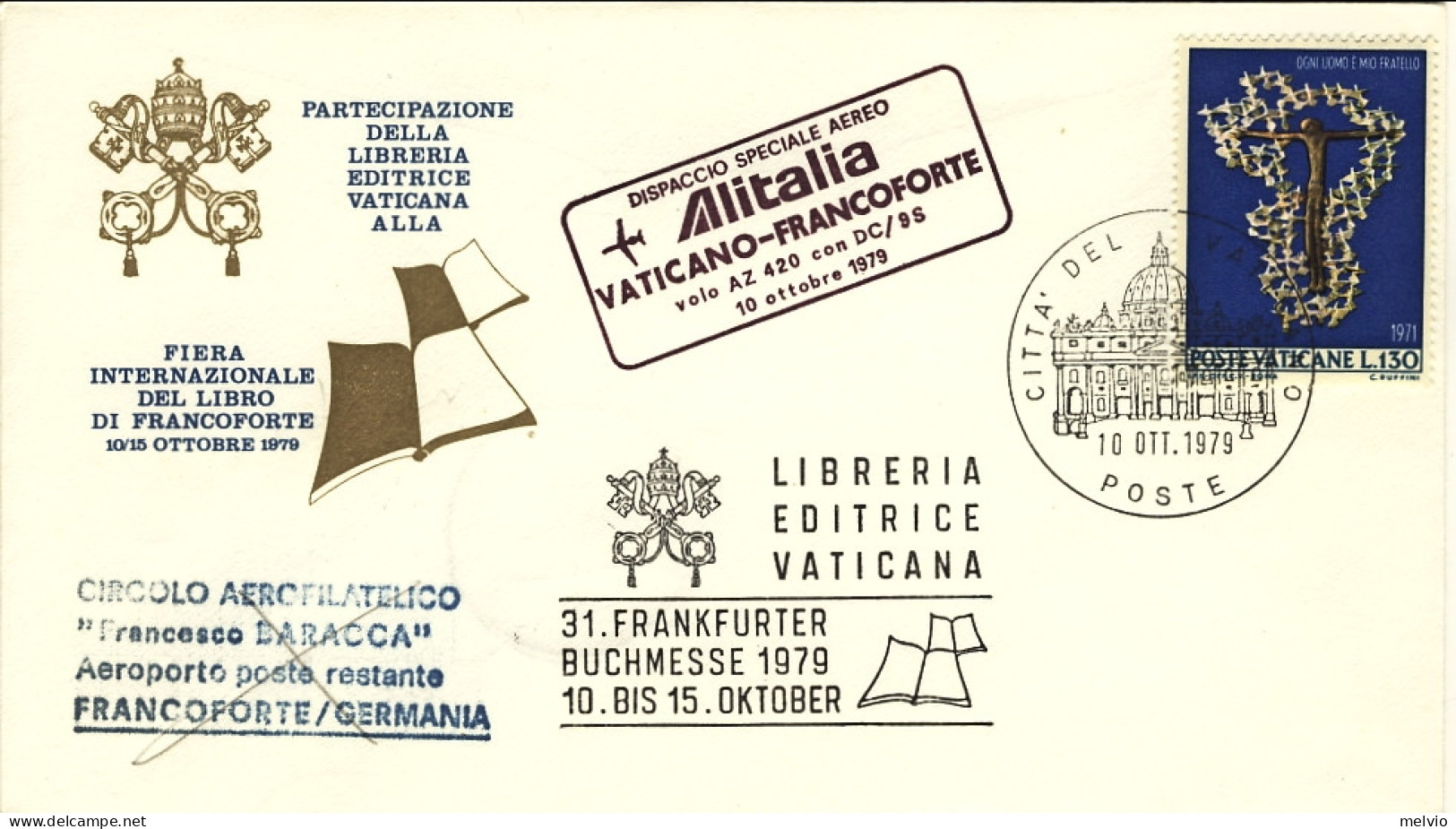 Vaticano-1974 Partecipazione Della Libreria Editrice Vaticana Alla Fiera Interna - Poste Aérienne
