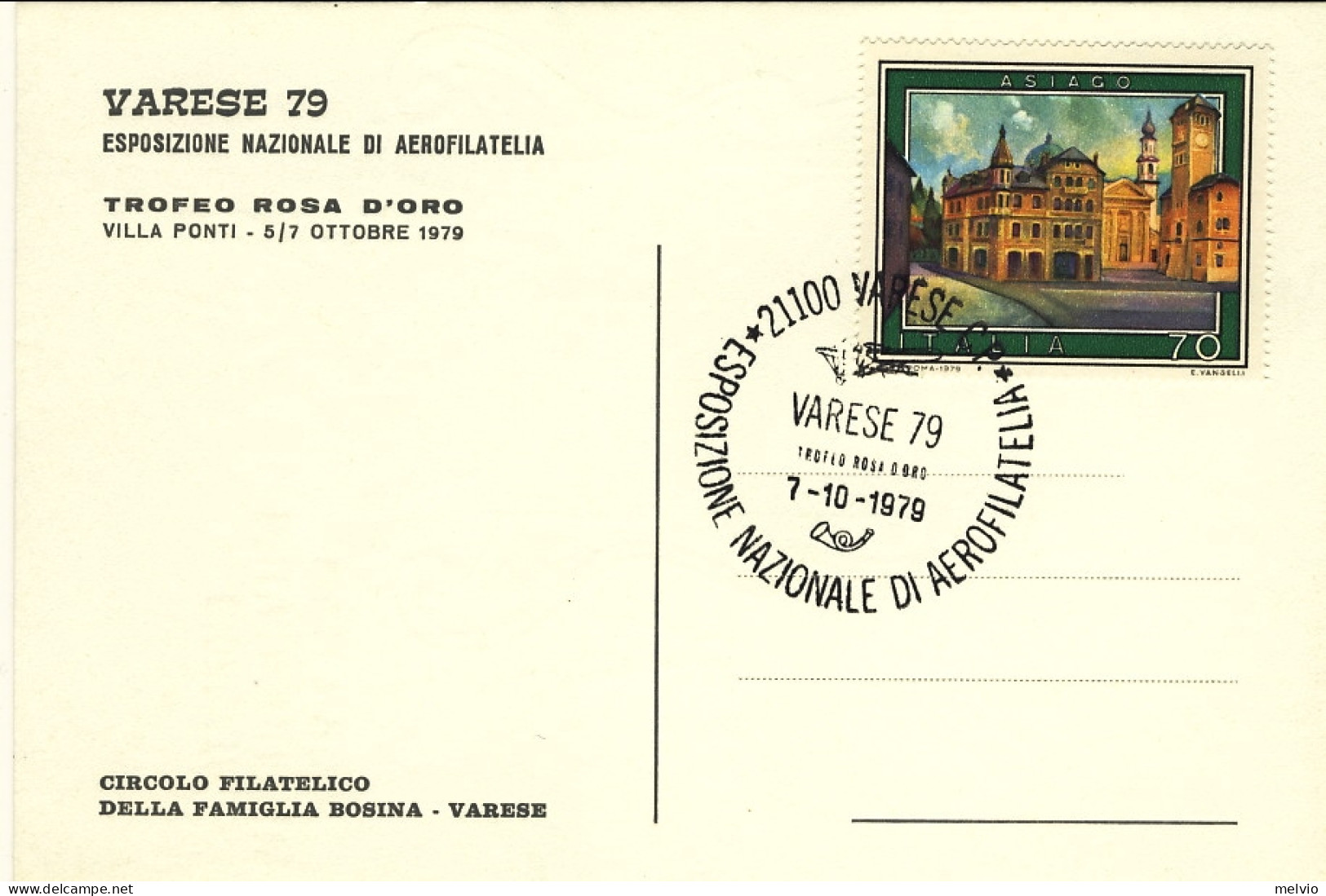 1979-cartolina Giornata Dell'aerofilatelia Varese,cachet - Luftpost