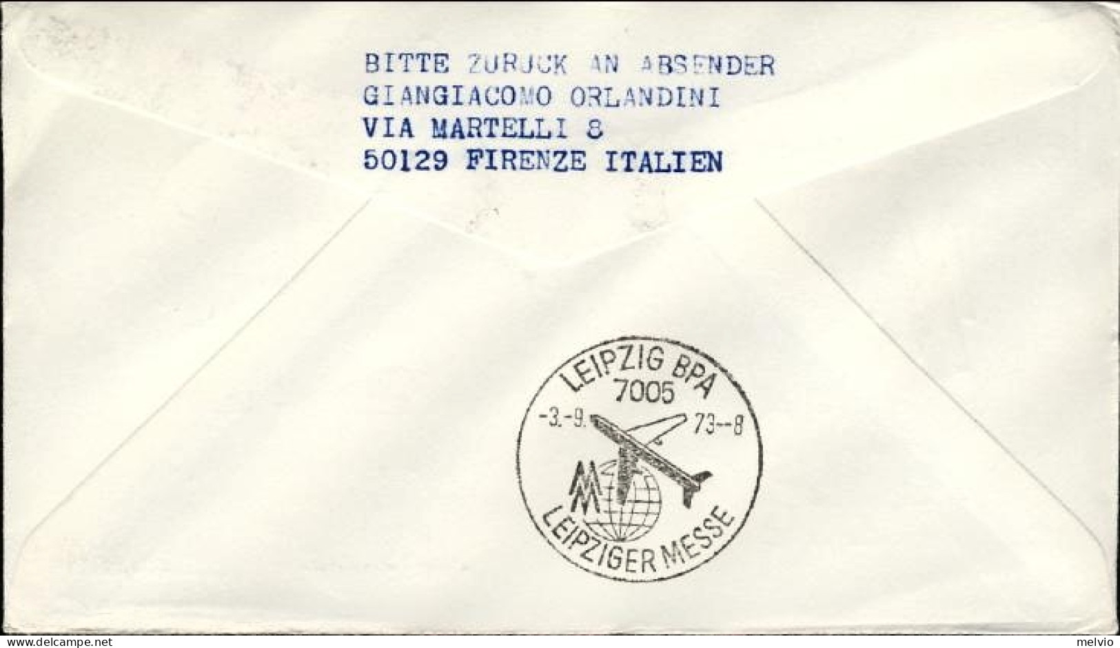 1973-fiera Autunnale Di Lipsia Volo Milano-Lipsia - Airmail