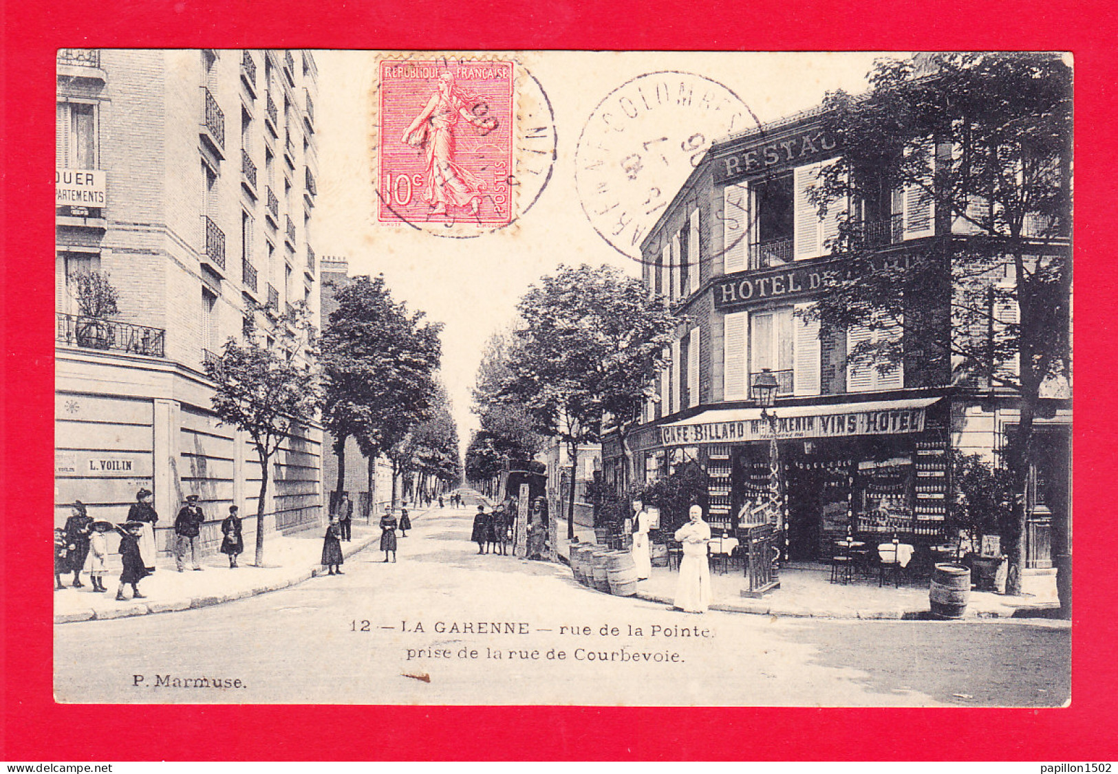 F-92-La Garenne-09A86  Rue De La Pointe, Prise De La Rue De Courbevoie, Hôtel, Cpa BE - La Garenne Colombes