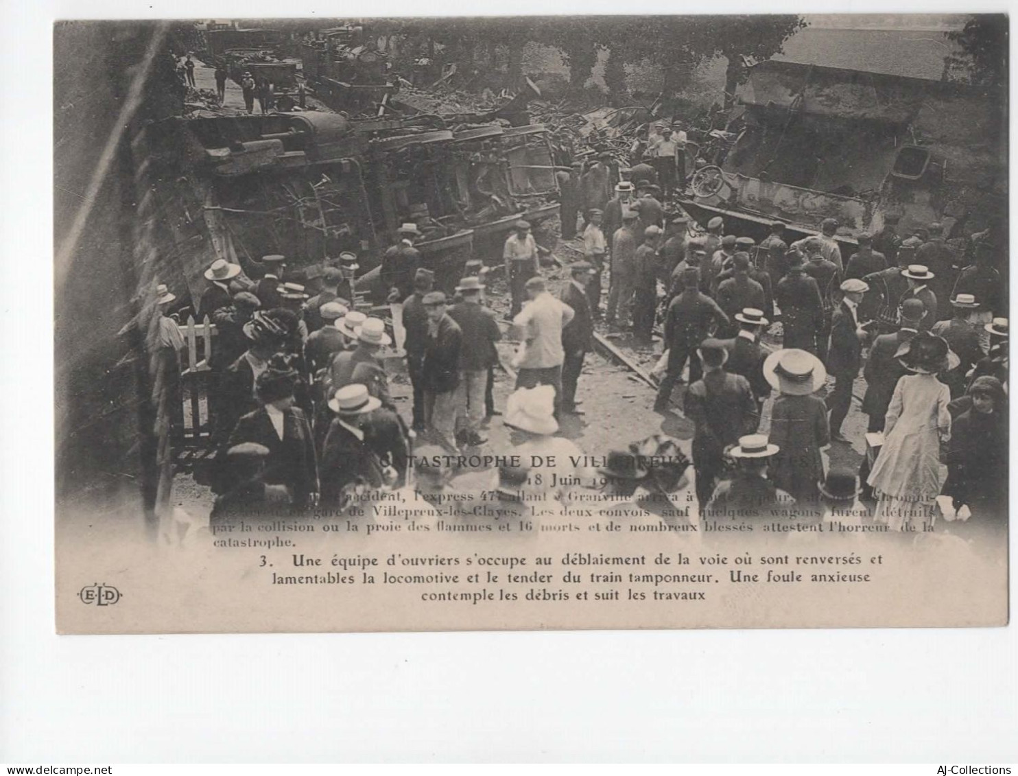 AJC - Catastrophe De Villepreux Les Clayes - 18 Juin 1910 - Une Equipe D'ouvriers - Villepreux