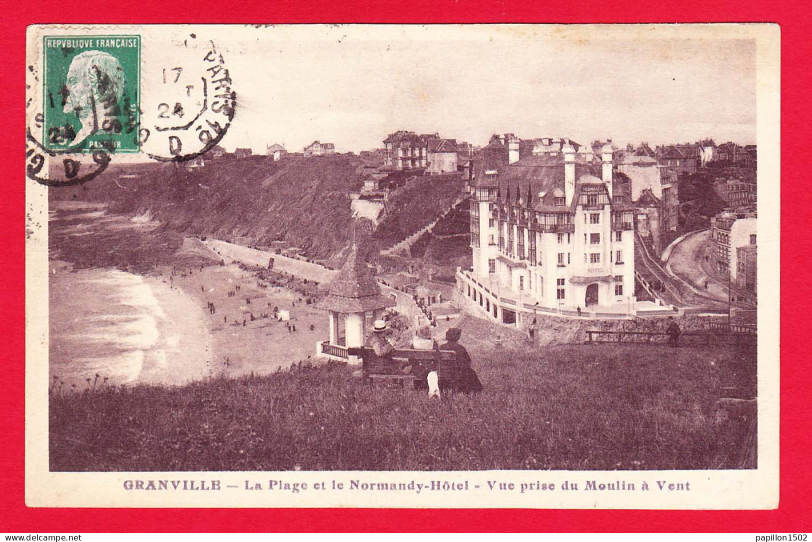 F-50-Granville-04PH31 La Plage Et Le Normandy Hôtel, Vue Prise Du Moulin à Vent, Animation, Cpa BE - Granville