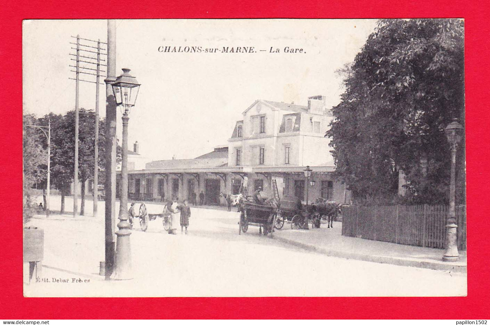 F-51-Chalons Sur Marne-08PH21 La Gare, Animation, Attelages, Cpa BE - Châlons-sur-Marne