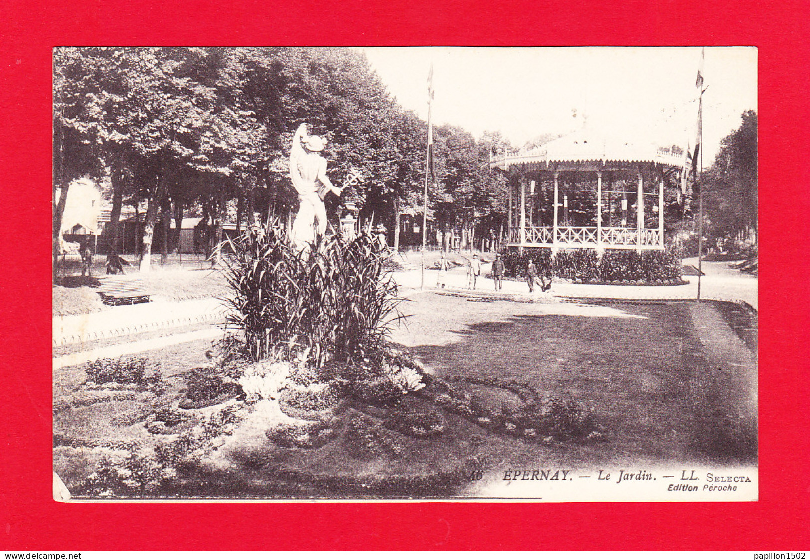 F-51-Epernay-08P1 Le Jardin, Le Kiosque, Cpa BE - Epernay