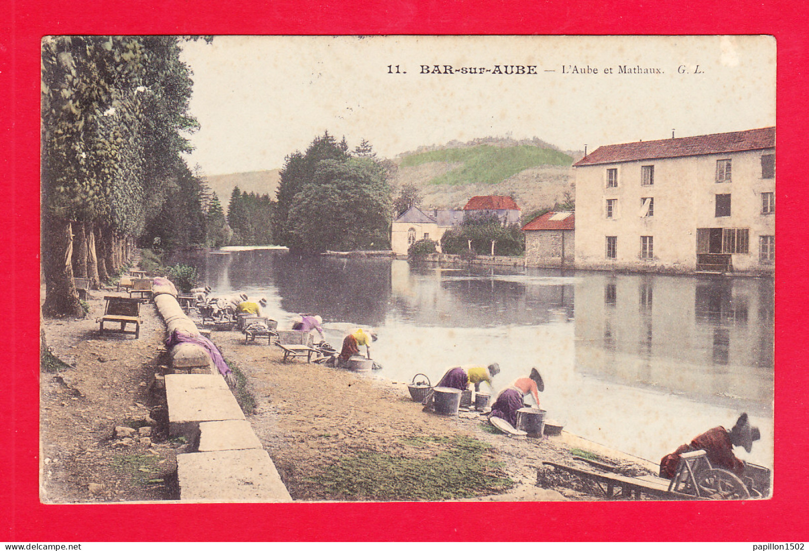 F-10-Bar Sur Aube-08A69 L'Aube Et Mathaux, Les Lavandières, Cpa Colorisée - Bar-sur-Aube