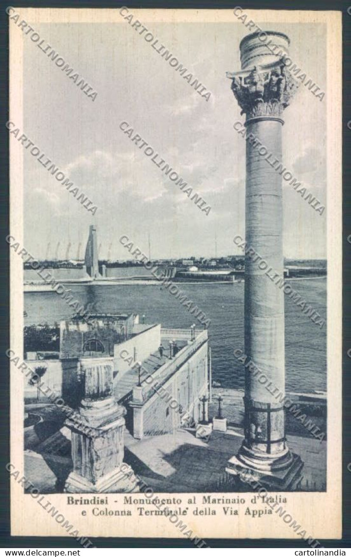 Brindisi Città Monumento Al Marinaio D'Italia Cartolina ZB6858 - Brindisi