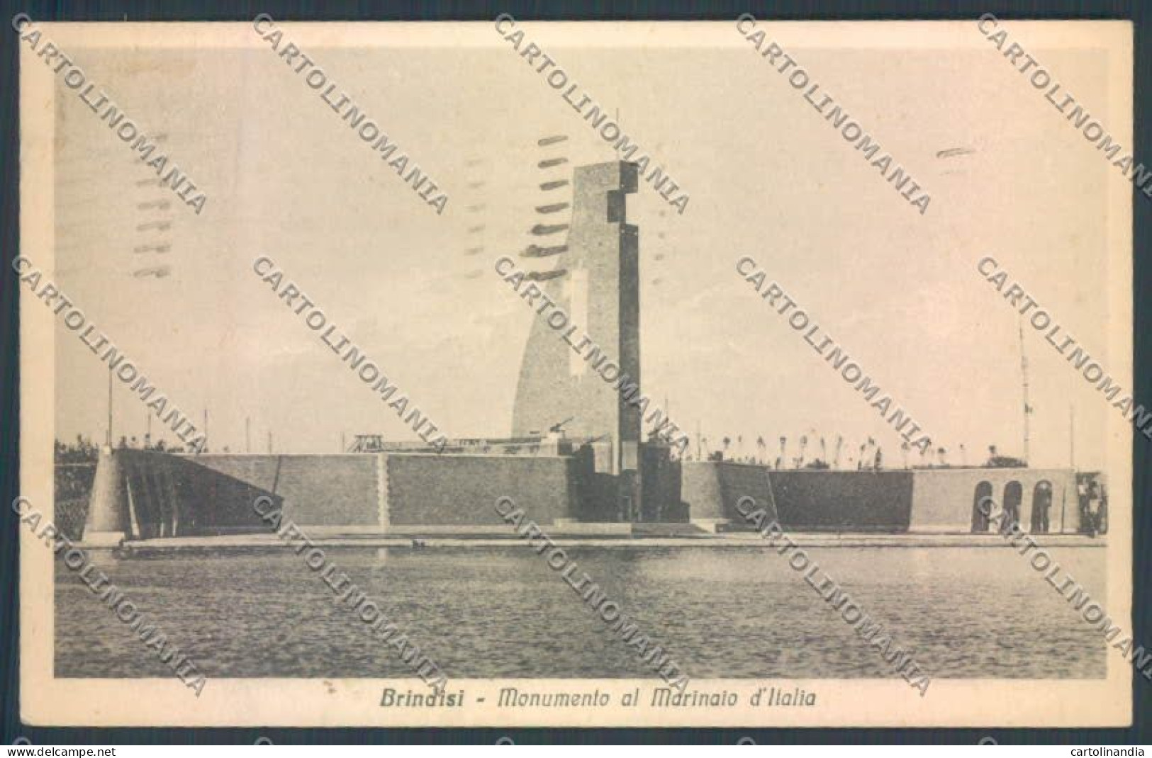 Brindisi Città Monumento Al Marinaio D'Italia Fascismo PIEGATA Cartolina ZB6859 - Brindisi