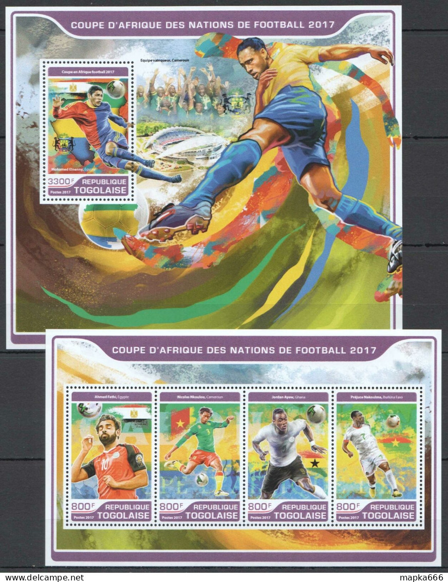 Fd0558 2017 Togo Football African Cup Of Nations Stars Salah #8154-7+Bl1442 Mnh - Altri & Non Classificati