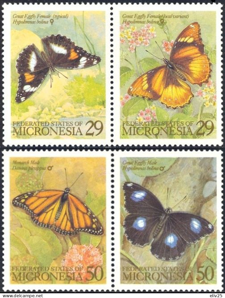 Micronesia 1994, Insects Butterflies - 4 V. MNH - Vlinders