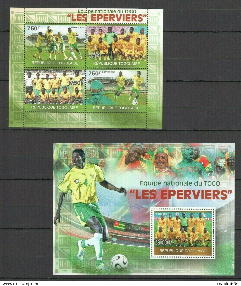 Tg1223 2010 Togo Sport Football National Team Les Eperviers Bl+Kb Mnh - Other & Unclassified