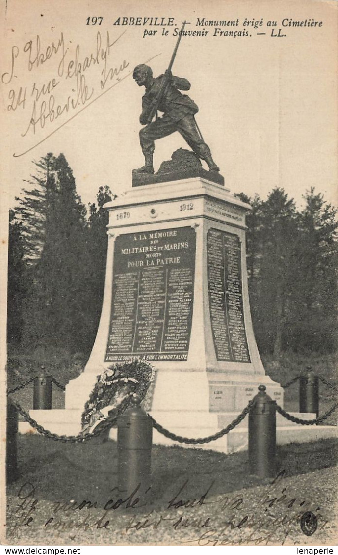 D7794 Abbeville Monument érigé Au Cimetière - Abbeville