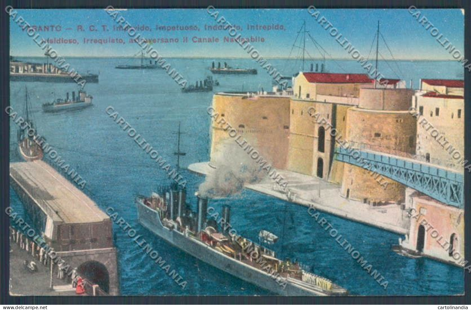 Taranto Città Navi Da Guerra Cartolina ZB6612 - Taranto