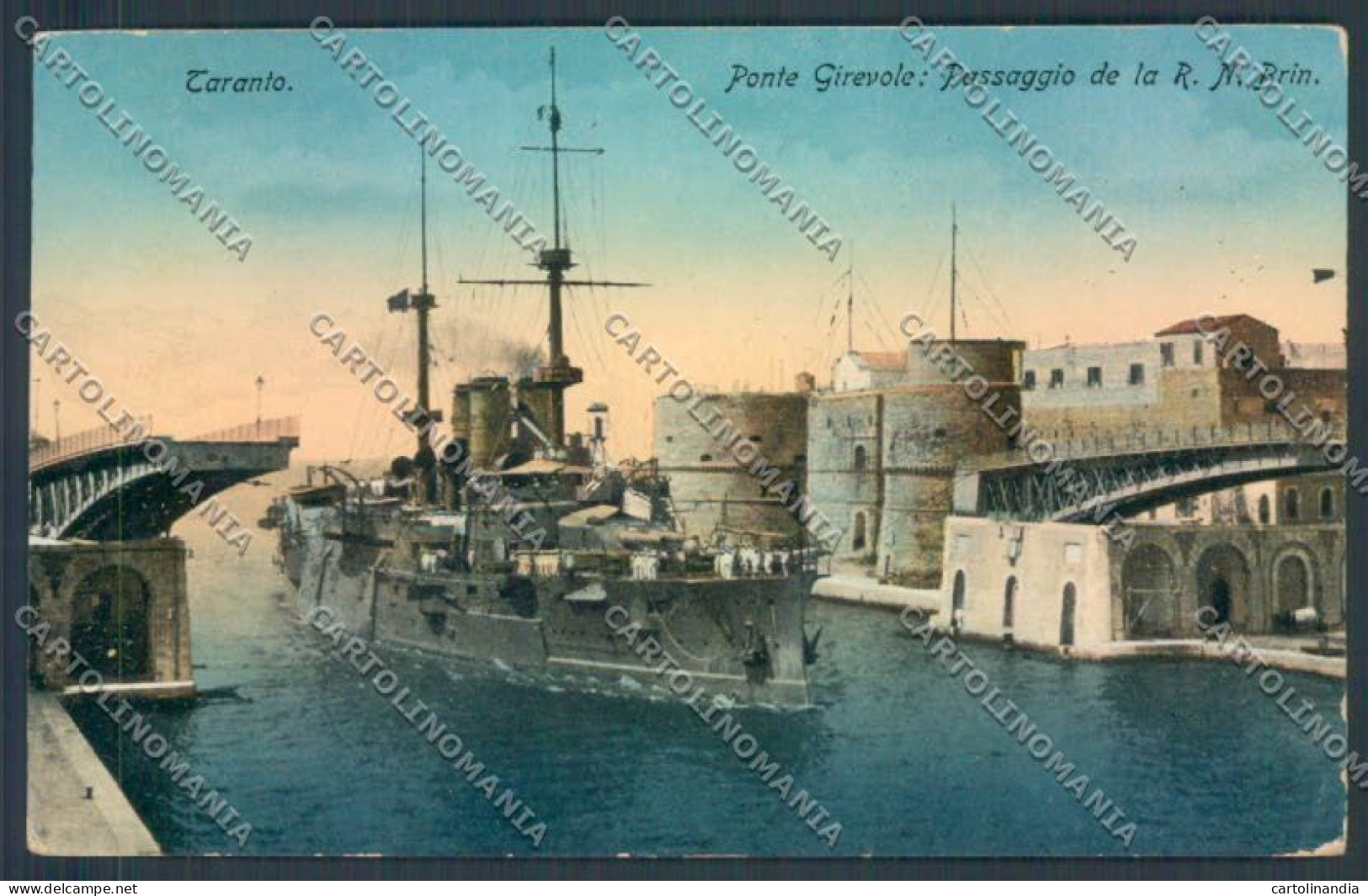 Taranto Città Nave Da Guerra Cartolina ZB6610 - Taranto