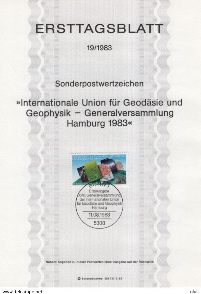 Germany 1983-19 Generalversammlung Der Internationalen Union Für Geodäsie Und Geophysik, Geodesy Geophysics, Bonn - 1981-1990