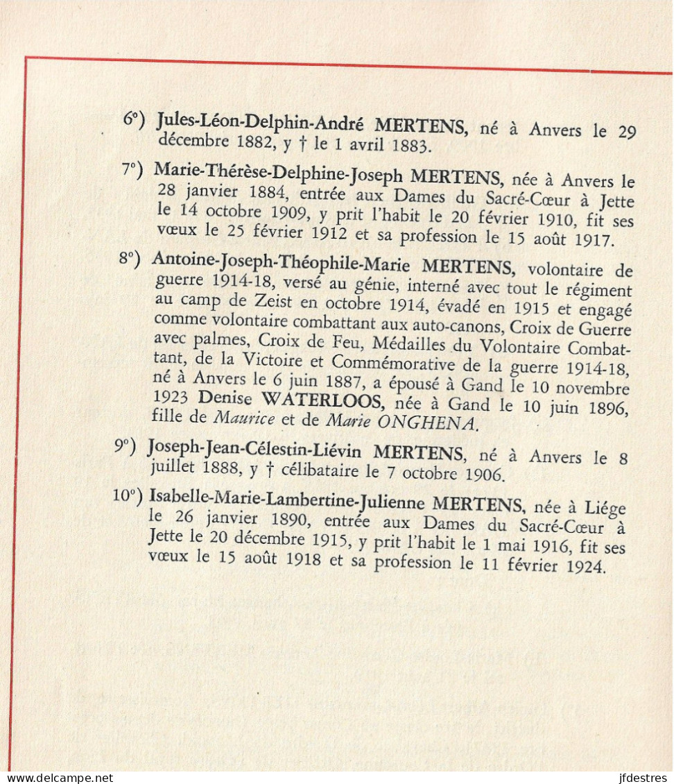 FP Nécrologie Denise Waterloos X Antoine Mertens Melle 1975 - Obituary Notices