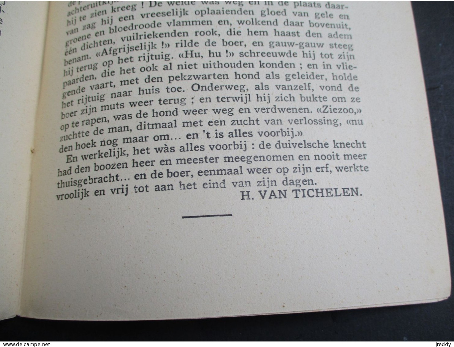 OUD boek  Gesigneerd   1939  VERTELLEN  MAAR !  verzameld door  HENDRIK  VAN  TICHELEN  houtsneden  Victor  STUYAERT