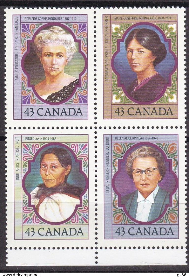 Kanada, 1993, 1345/48,  Prominente Frauen. MNH **, - Ongebruikt