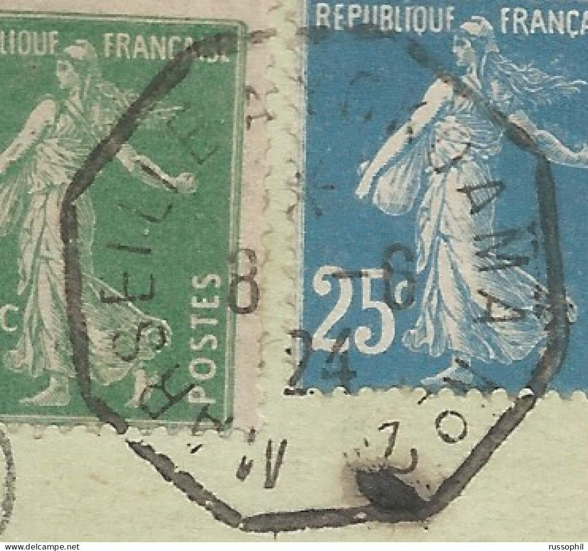 FRANCE - SEA POST - "MARSEILLE A YOKOHAMA" PMK ON FRANKED PC (VIEW OF CEYLON /COLOMBO) TO BELGIUM - 1924 - Posta Marittima