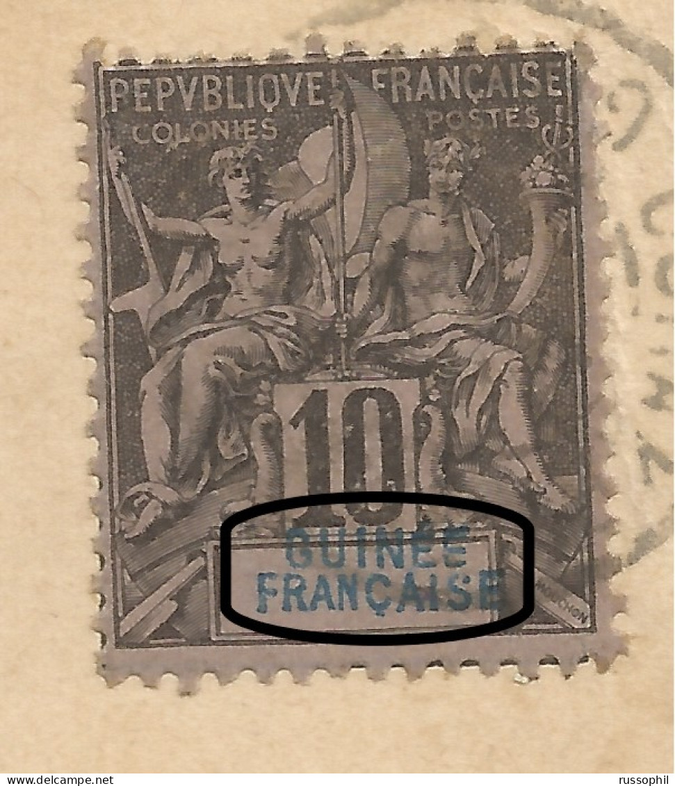 FRANCE - SEA POST - FRANKED PC  (ETHNIC NUDE) FROM FRENCH GUINEA / CONAKRY TO BELGIUM THROUGH BRITISH SEA POST - 1902 - Maritime Post