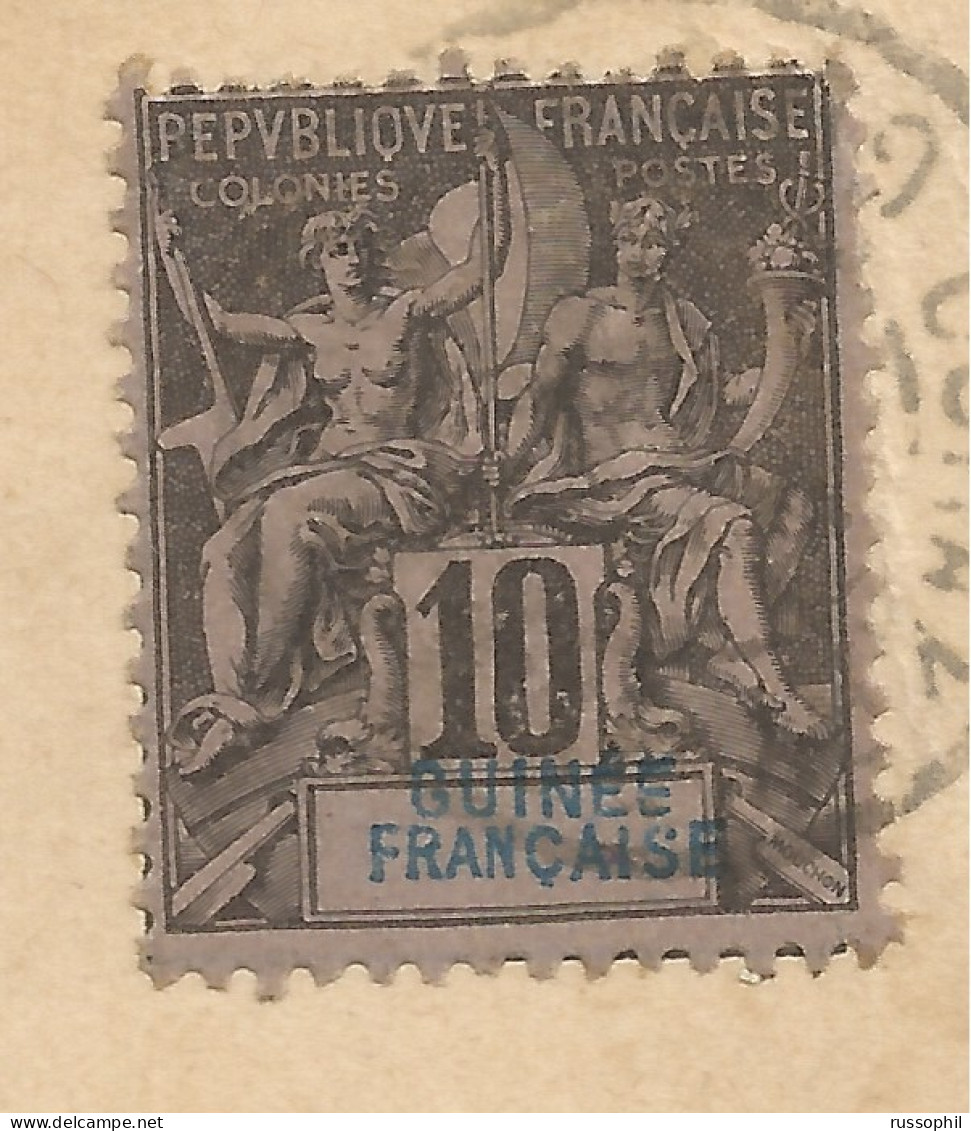 FRANCE - SEA POST - FRANKED PC  (ETHNIC NUDE) FROM FRENCH GUINEA / CONAKRY TO BELGIUM THROUGH BRITISH SEA POST - 1902 - Posta Marittima