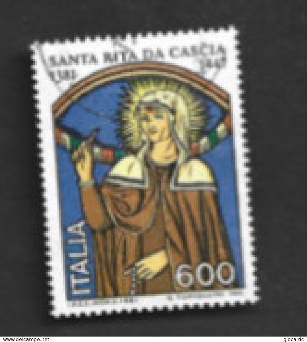 ITALIA REPUBBLICA  - UN 1553   -      1981 SANTA RITA DA CASCIA    -      USATO   -  RIF. 30964 - 1981-90: Gebraucht