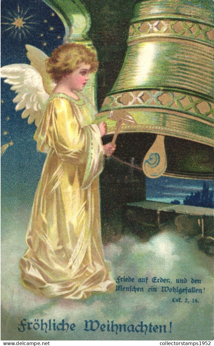 HOLIDAYS, CELEBRATION, CHRISTMAS, ANGEL, BELL, SWITZERLAND, POSTCARD - Autres & Non Classés