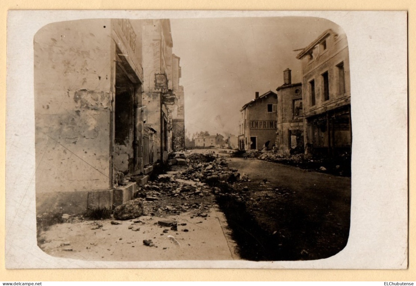 Cpa Photo Destructions Magasins Madeleines De La Cloche D'or - Imprimerie  - Rue Saint Mihiel Meuse Guerre 14-18 WW1 - Saint Mihiel