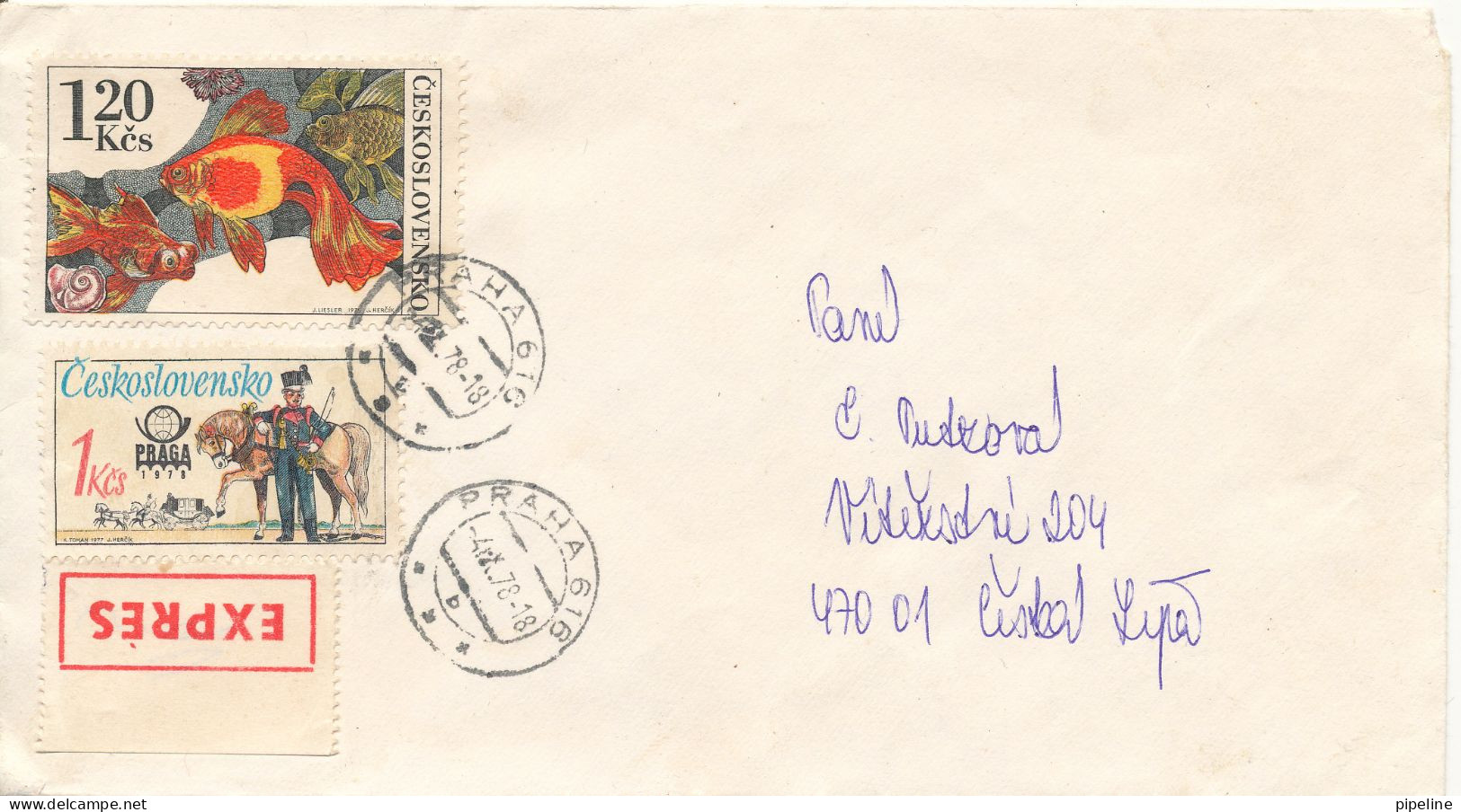 Czechoslovakia Express Cover With More TOPIC Stamps Praha 4-10-1978 - Brieven En Documenten