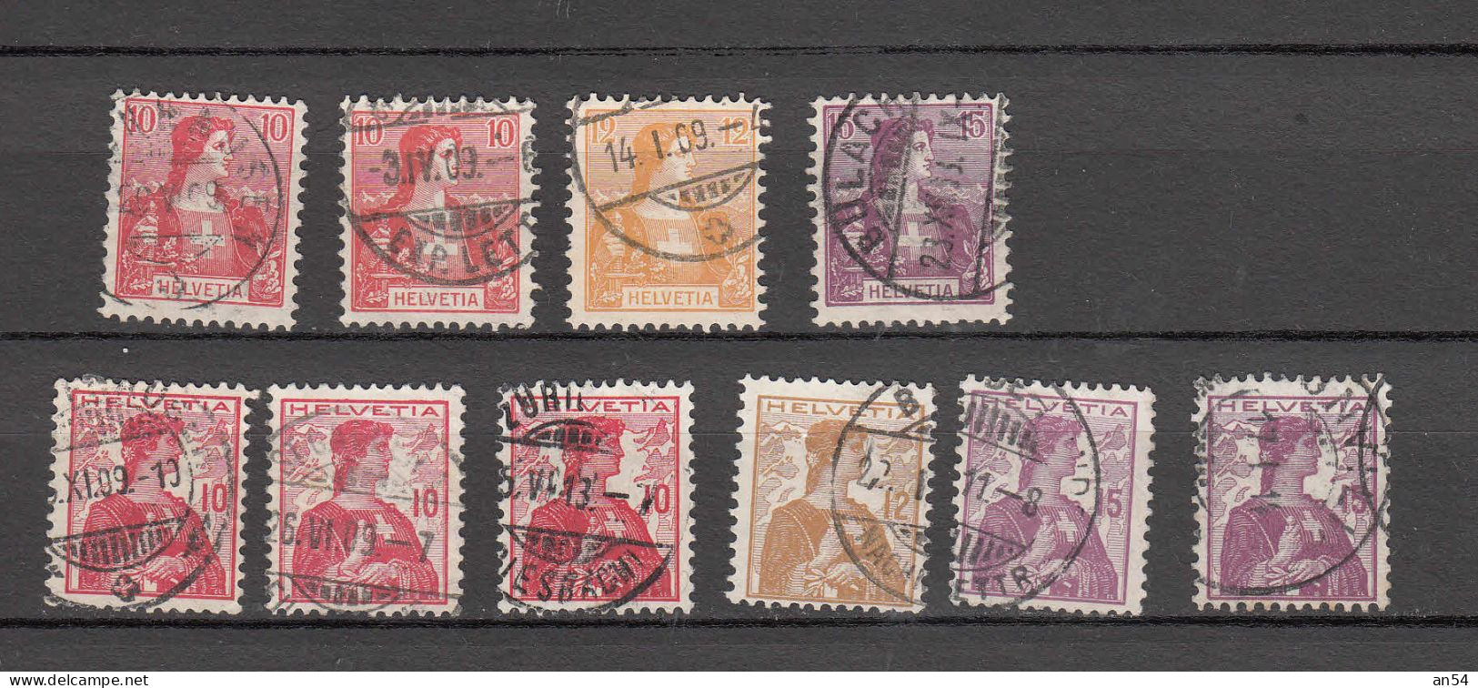 1907/09  N° LOT    OBLITERES       CATALOGUE SBK - Used Stamps